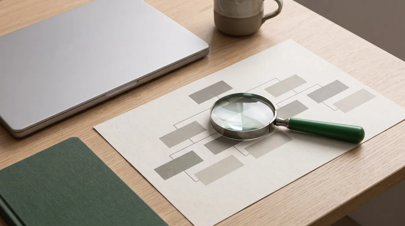 Analytics dashboard with per-theme charts displayed on a computer screen, next to printed architectural drawings.